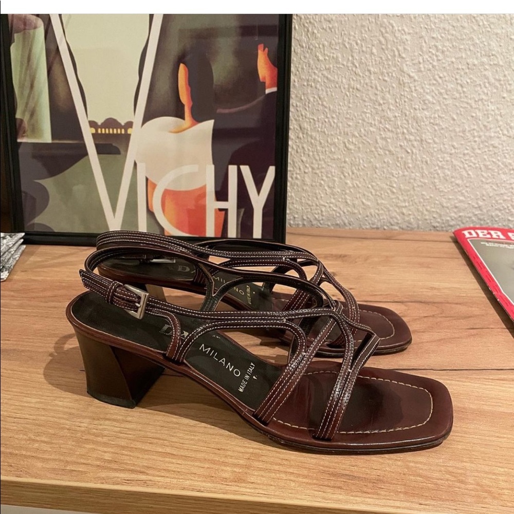 ISO Brown Prada Strappy Sandals